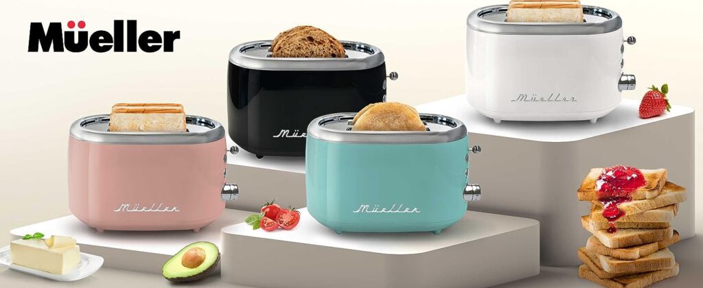 Mueller Retro Kitsch Toaster in four collors